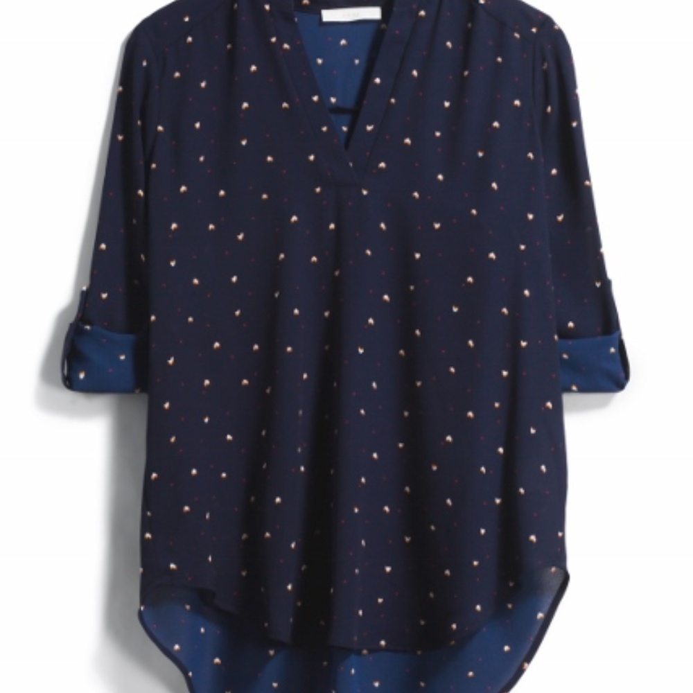 Lush Navy Patterned Blouse (NWT) - Picture 2 of 2